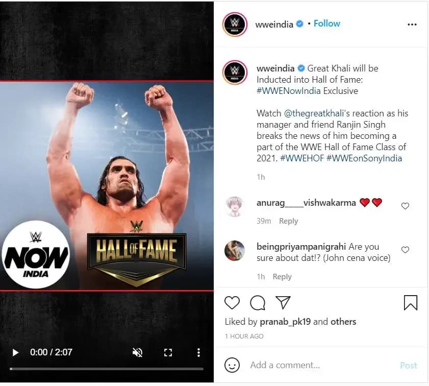 Great khali instagram