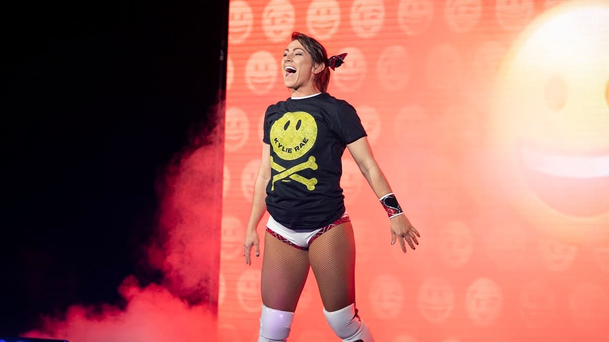 Kylie Rae makes an enthusiastic entrance at Impact Rebellion 2020