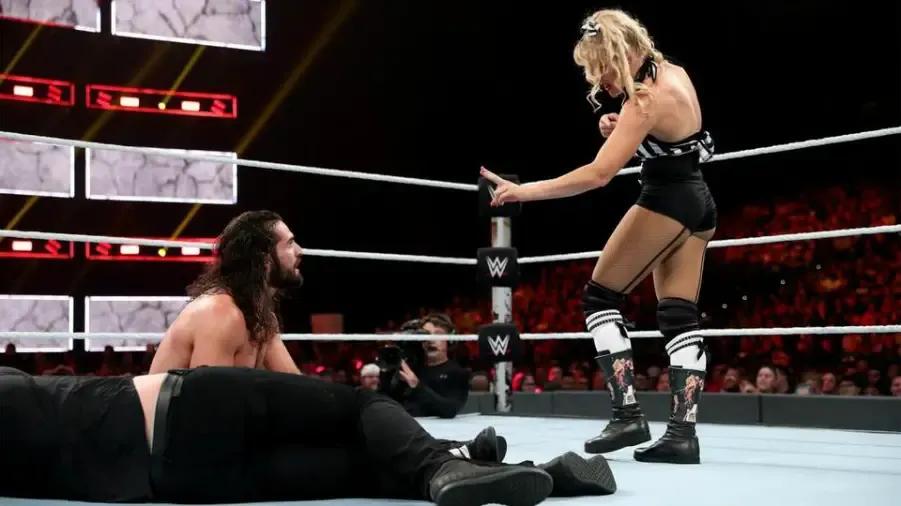 lacey evans seth rollins baron corbin stomping grounds