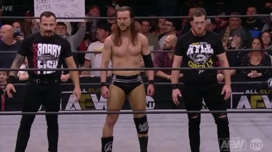 Adam Cole- Kyle O-Reilly- Bobby Fish- AEW Dynamite Holiday Bash 2021.jpg