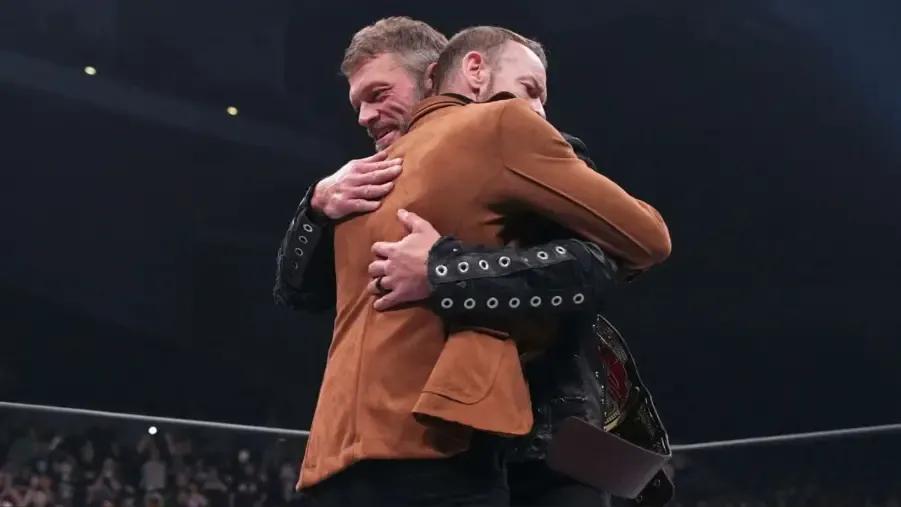 Adam Copeland hugging Christian Cage AEW.jpg