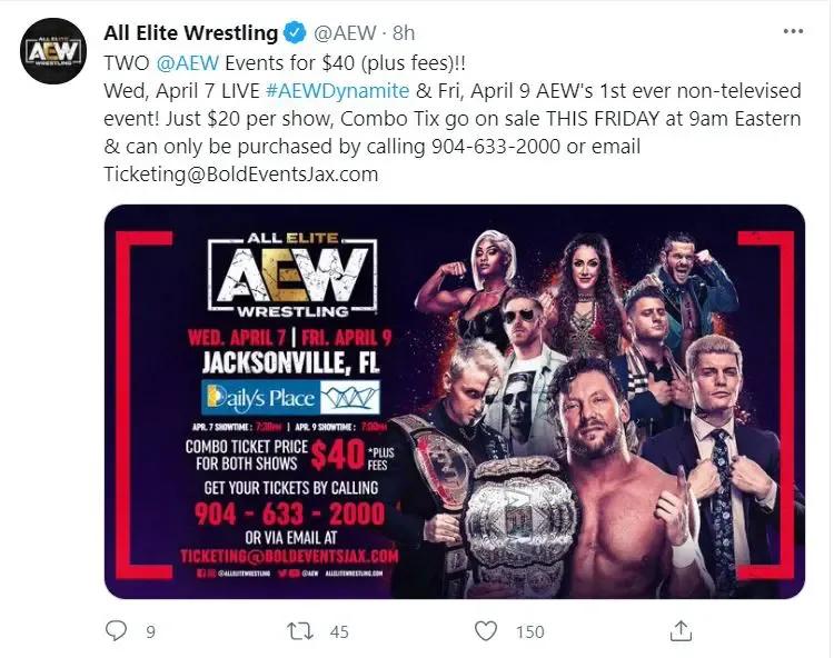 Aew live event tweet