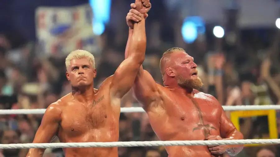 Brock Lesnar Cody Rhodes SummerSlam 2023 victory.jpg