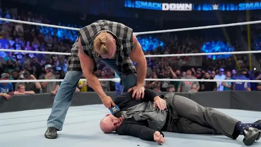 Brock Lesnar- Adam Pearce- WWE SmackDown- October 2021.jpg