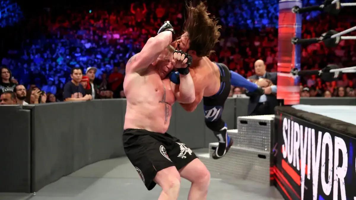 Brock lesnar aj styles survivor series 2017 2