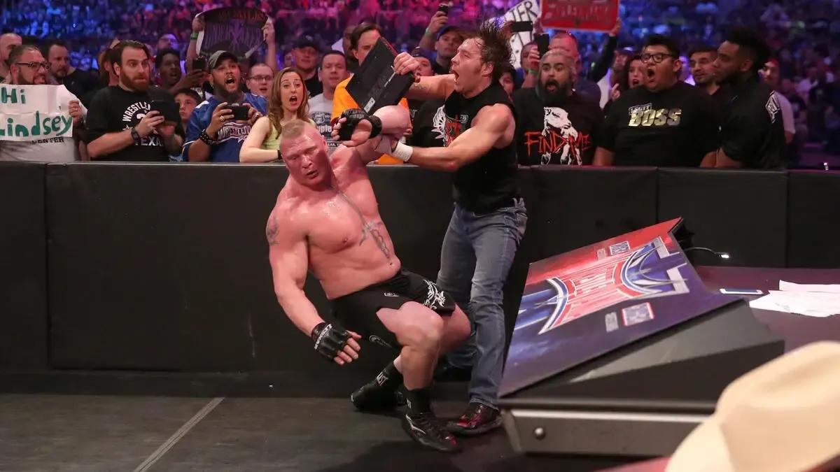 Brock lesnar dean ambrose wrestlemania 32