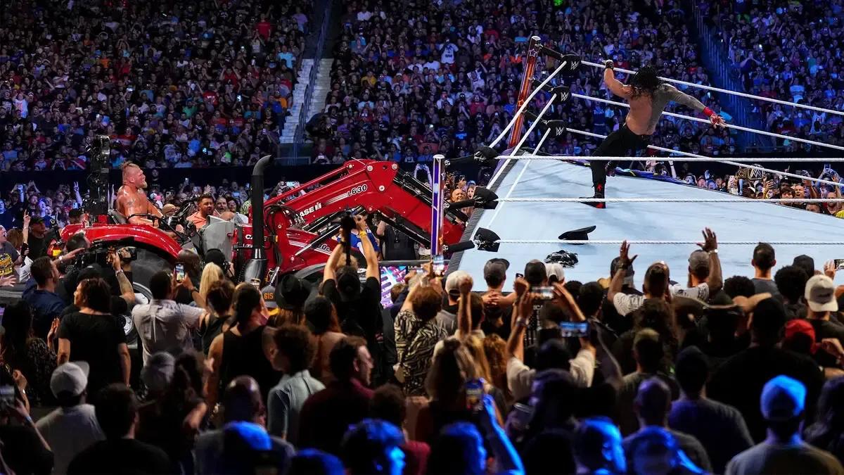 Brock lesnar roman reigns tractor ring spot summerslam 2022