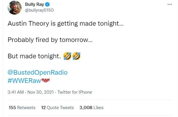 Bully ray austin theory tweet