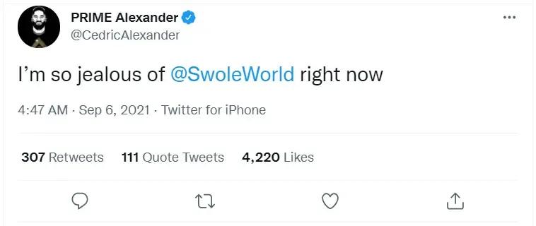 Cedric alexander tweet aew all out