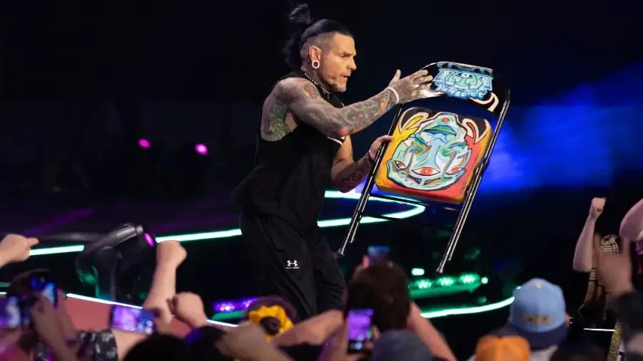 Jeff Hardy April 2023 AEW return colourful chair.jpg