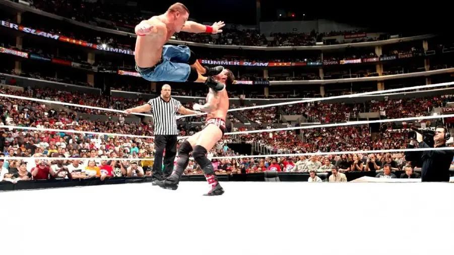 John cena dropkick cm punk summerslam 2011