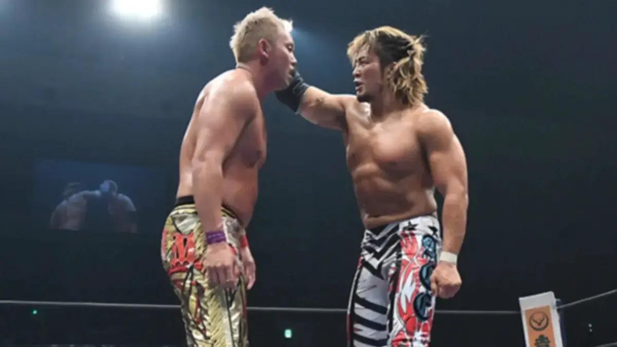 Kazuchika Okada Hiroshi Tanahashi Wrestling Dontaku 2018.jpg