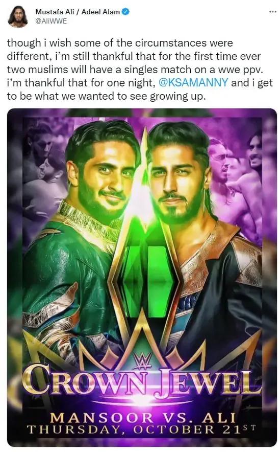 Mustafa ali twittter crown jewel 2021