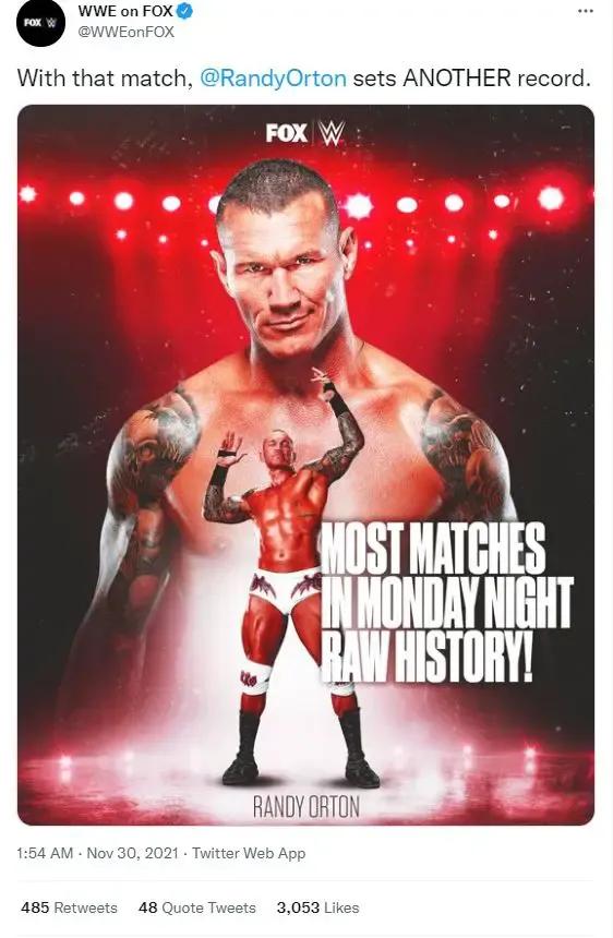 Randy orton record tweet