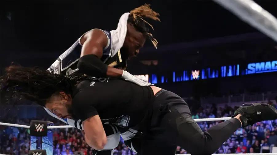 Roman Reigns Kofi Kingston spear.jpg