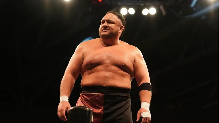 Samoa Joe ROH Supercard Of Honor on turnbuckles.jpg