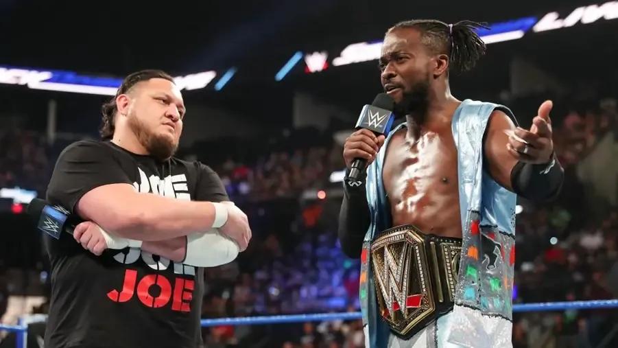 Samoa Joe- Kofi Kingston- WWE SmackDown- July 2019.jpg