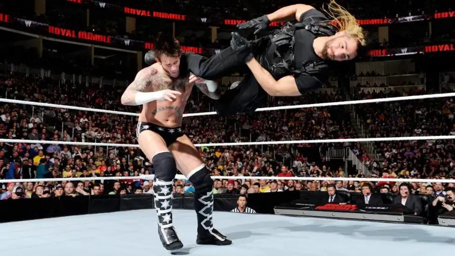 Seth Rollins CM Punk Royal Rumble 2014.jpg