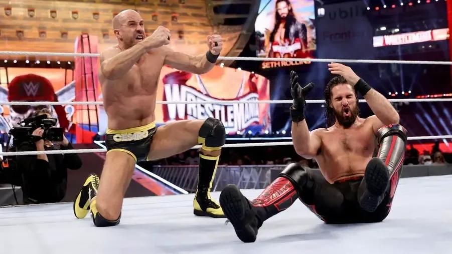 Seth Rollins Cesaro WrestleMania 37.jpg