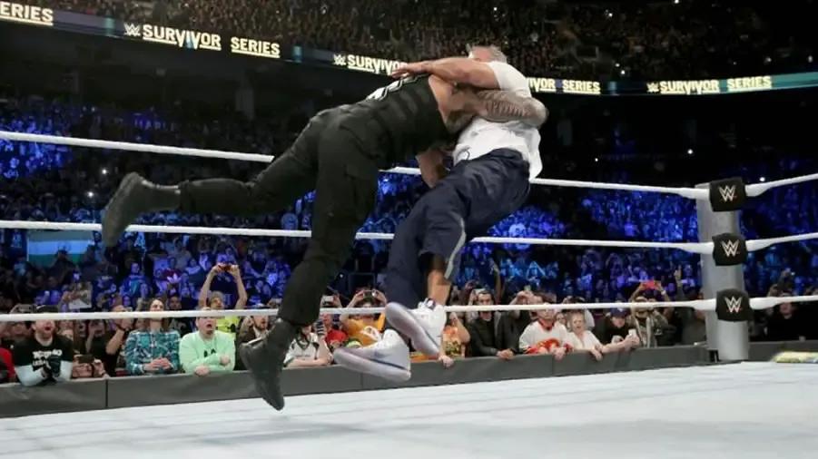 Shane mcmahon roman reigns spear