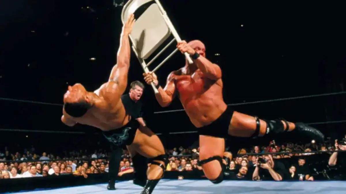 Steve Austin The Rock Vince McMahon WrestleMania 17 X-Seven.jpg