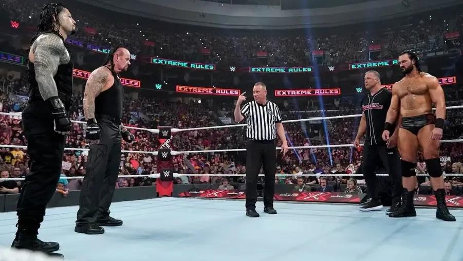 Undertaker and Roman Reigns vs. Drew McIntyre and Shane McMahon - WWE Extreme Rules 2019.jpg