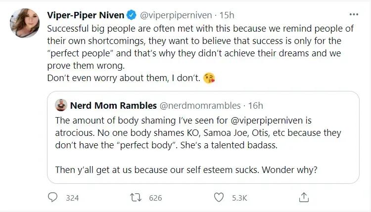 Viper piper niven tweet june 2021